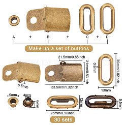 30 Satz Schirmmützen-Einstellkits aus Edelstahl&nbsp;FIND-BC0004-67AB