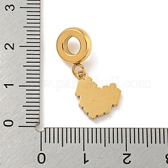Europäische Anhänger aus 304 Edelstahl mit Emaille&nbsp;STAS-U005-24A-G