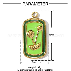 Pendentifs en acier inoxydable 304 émaillés&nbsp;STAS-OY001-95G