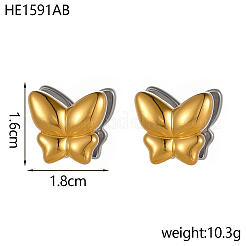 Pendientes de aro de acero inoxidable 304 de dos tonos&nbsp;STAS-OY016-80G