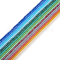 17 Stränge 17 Farben Galvanisieren Glasperlen Stränge&nbsp;EGLA-TA0013-43