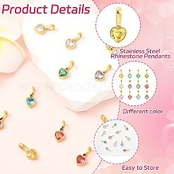 12 pendentif strass en acier inoxydable 304 avec placage ionique (IP) 12 couleurs&nbsp;STAS-CJ0002-97