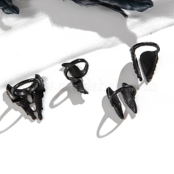 4 Stück 4 Stile Legierung Flügel Fingerringe Set für Unisex&nbsp;PW-WG3588A-01
