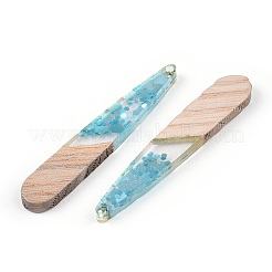 Pendentifs en résine transparente et bois blanc&nbsp;RESI-TAC0021-80