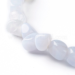 Braccialetto di perle di chip di agata di pizzo blu naturale per le donne della ragazza&nbsp;BJEW-JB06748-02
