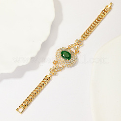 Echte 18 Karat vergoldete Messing-Strass-Gliederarmbänder&nbsp;TO0430-1