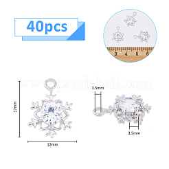 40 Stück Anhänger aus Legierung mit Zirkonia&nbsp;ZIRC-FH0001-43
