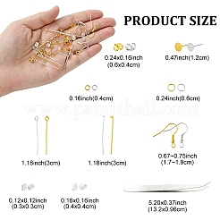 Ensembles de accessoires de boucles d'oreilles en matériaux mixtes en or et en argent&nbsp;DIY-YW0009-60
