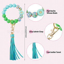 Llaveros de pulsera con cuentas de silicona&nbsp;KEYC-TAC00064