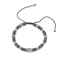 Braccialetti di perline intrecciate in maifanite naturale&nbsp;BJEW-JB12547