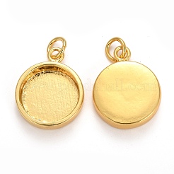 Pendente basi di cabochon in ottone&nbsp;X-KK-P146-06G