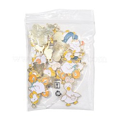 20 Stück 5 Arten hellgoldfarbene Emaille-Anhänger&nbsp;ENAM-FS0004-17