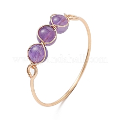 Anelli con perline di ametista naturale&nbsp;RJEW-JR00852-02