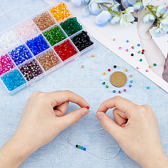 2250 Stück 15 Farben Imitation österreichischer Kristall 5301 Doppelkegelperlen&nbsp;GLAA-HY0001-23