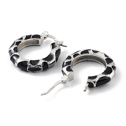 Ring-Rack-Beschichtung aus Messing mit Emaille-Creolen für Damen&nbsp;KK-Z038-10P