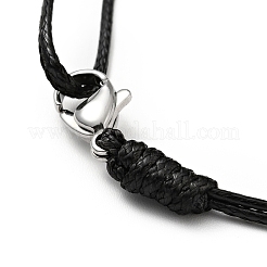 Bracciale con ciondolo a forma di corona in acciaio inossidabile 304 con cordino cerato per donna&nbsp;BJEW-A125-19