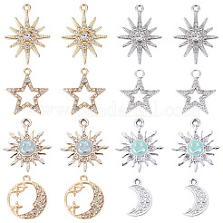 40 pendentif en alliage de strass de 8 styles.&nbsp;FIND-TA0010-80