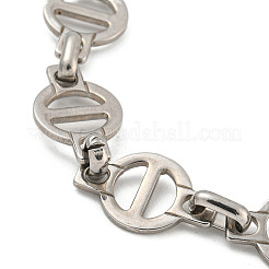 Anlaufgeschützte flache runde Gliederkettenarmbänder aus Edelstahl 304 für Männer und Frauen&nbsp;BJEW-D042-01P