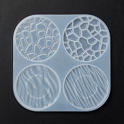 Flach rund mit wasserripple cup mat silikonformen&nbsp;X-DIY-L065-03