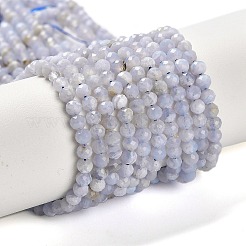 Chapelets de perles en agate avec dentelle bleue naturelle&nbsp;G-Z074-A01-01