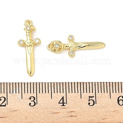 Pendentifs avec zircon cubiques à micro-pavés en laiton&nbsp;KK-Z120-54G-01