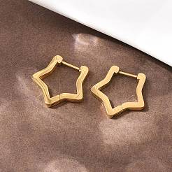 Boucles d'oreilles créoles étoiles en acier inoxydable 3304&nbsp;EJEW-P324-02G