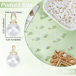 150pcs pendentifs en perles d'imitation en plastique abs&nbsp;SACR-HY0001-10