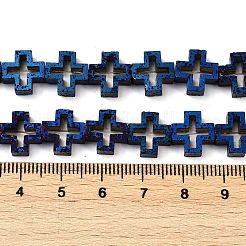 Brins de perles de pierre de lave naturelle galvanisées&nbsp;G-K388-02A