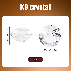 12 Stück transparente K9-Glas-Displaydekorationen&nbsp;DJEW-SP0001-02