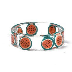 Transparenter Harz-Frucht-Fingerring für Frauen&nbsp;RJEW-T022-030