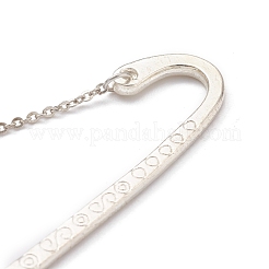 Regalo segnalibro in metallo con decorazioni grandi pendenti in nappa di poliestere&nbsp;AJEW-JK00167-04