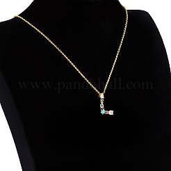 Colliers avec pendentifs initiaux en laiton doré&nbsp;NJEW-S069-JN002-L
