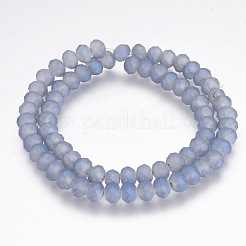 Regenbogen plattierte facettierte Rondellglasperlen&nbsp;EGLA-J054-8x5mm-FR04