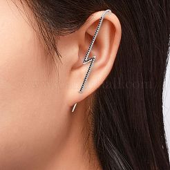 Orecchini a gancio cingolato con 925 orecchio in argento sterling placcato rodio&nbsp;EJEW-AA00271-33B-P