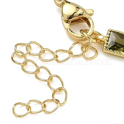 Bracelets à maillons rectangulaires en laiton pavé de zirconiums cubiques pour femmes&nbsp;BJEW-P385-05G-06