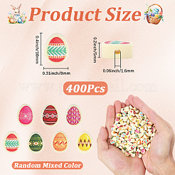 400 Stück bedruckte handgefertigte Polymer-Tonperlen&nbsp;CLAY-PA0001-36