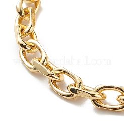 Bracelet chaîne câble en laiton avec mousqueton de verrouillage en zircone cubique transparente pour hommes femmes&nbsp;BJEW-JB08918
