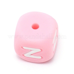 Perline dell'alfabeto in silicone per la realizzazione di braccialetti o collane&nbsp;SIL-TAC001-01B-N