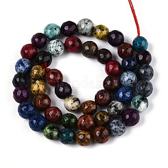 Chapelets de perles en jade blanc naturel teinté&nbsp;G-T139-8mm-60-06