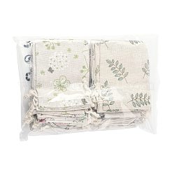 24 Stück 6 Farben Polycotton (Polyester-Baumwolle) Verpackungsbeutel mit Kordelzug&nbsp;ABAG-FS0001-12