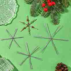 15 pièce 3 styles de flocons de neige de Noël en fil de fer&nbsp;IFIN-YW0003-99