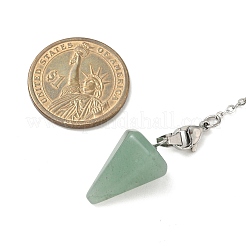 Pendules de radiesthésie pointus en aventurine verte naturelle conique&nbsp;HJEW-JM04048-03