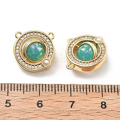 Drehbare Messing-Micropavé-Anhänger mit Zirkonia und Kunstharz&nbsp;KK-B129-21G