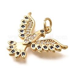Pendentifs avec zircon cubiques à micro-pavés en laiton&nbsp;KK-B128-12G-01
