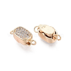 Chiusure a scatola con micro pavé di zirconi chiari in ottone&nbsp;KK-Q074-04G