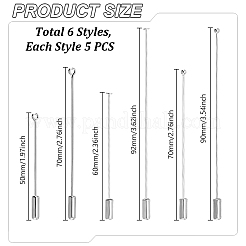 30 Stück 6 Stile Edelstahl Flachkopf Brosche BeZubehör und Messing Kugelkopf Pins Brosche BeZubehör mit Stecker&nbsp;FIND-GA0007-42
