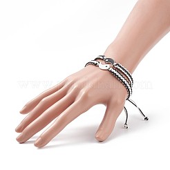 Juego de collares con colgante a juego yin yang de esmalte de aleación de 2 colores&nbsp;BJEW-TA00186