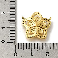 Ciondolo portafiori in ottone placcato con micro pavé di zirconi trasparenti&nbsp;KK-H485-15G