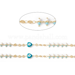 Catena a maglie tonde e a cuore in ottone ecologico fatto a mano&nbsp;CHC-E025-23G