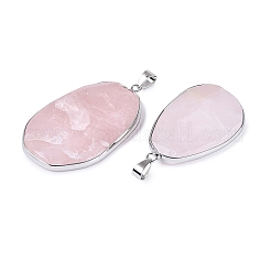 Colgantes naturales de cuarzo rosa&nbsp;G-N362-04P-04